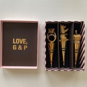 Juicy Couture “Wine Stoppers” Brass & Crystal: NWT ( Rare-Collector item)